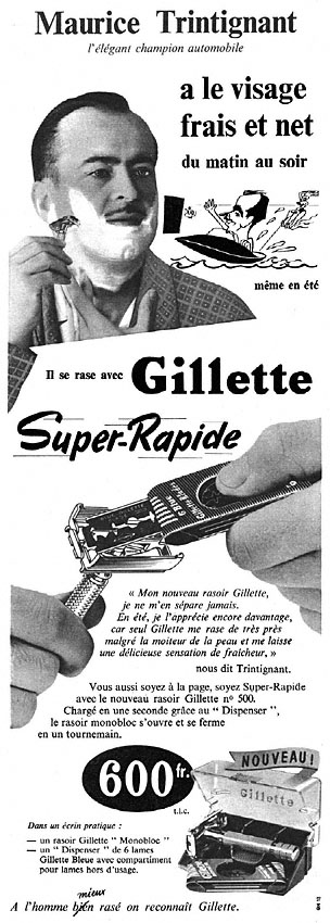 Publicité Gilette 1957