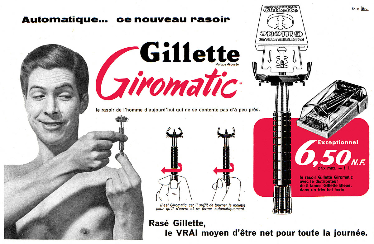 Publicité Gilette 1960