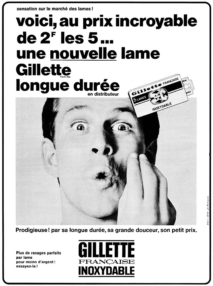 Publicit� Gilette 1965