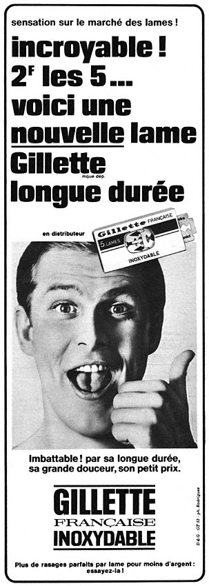 Publicité Gilette 1965