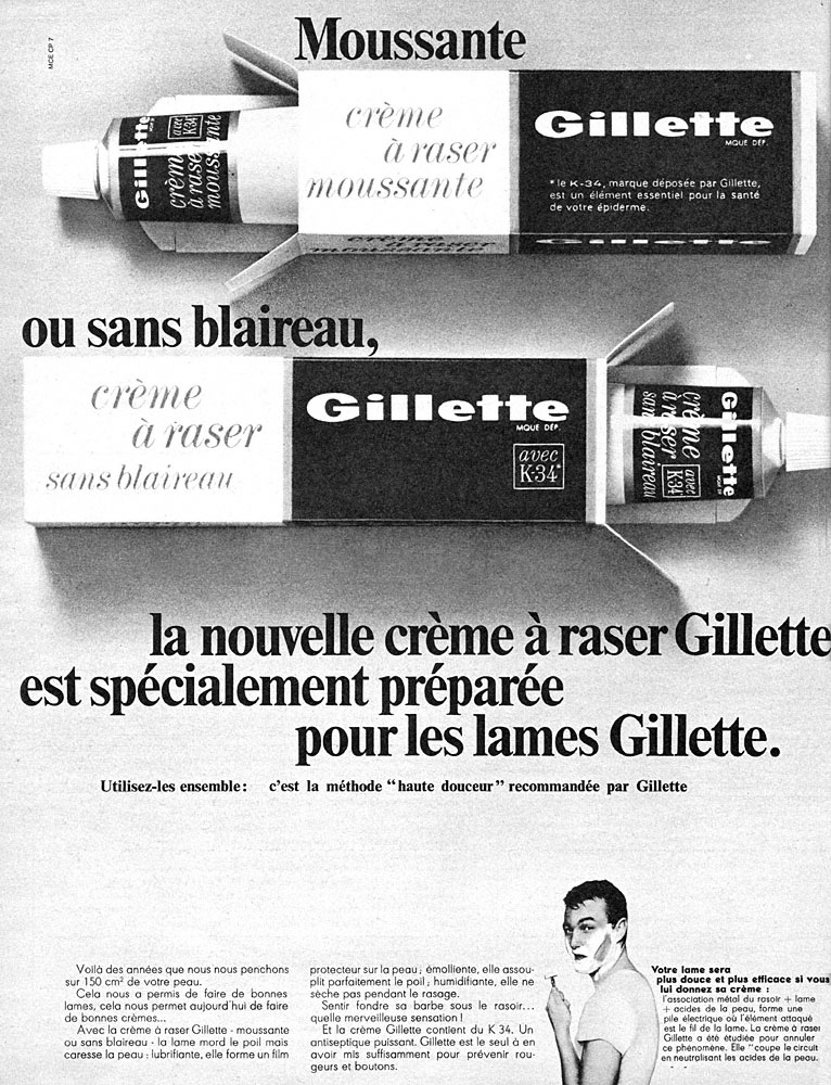 Publicit� Gilette 1966