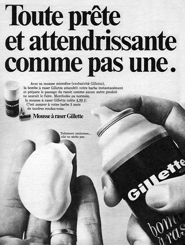 Publicité Gilette 1968