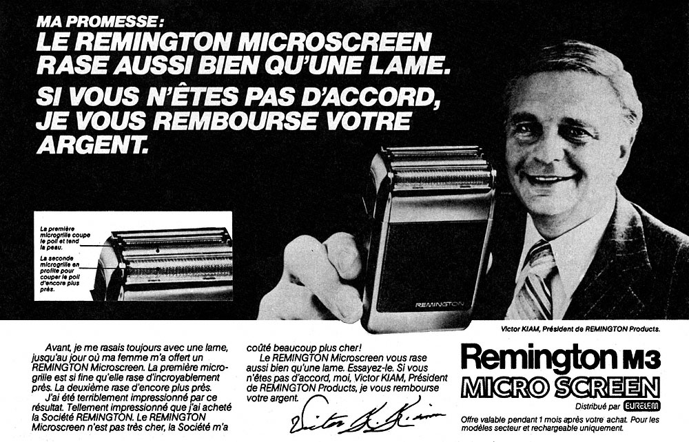 Publicité Remington 1980