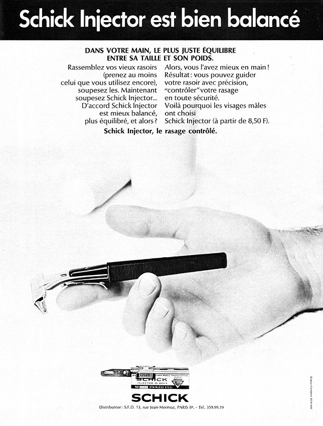 Publicité Schick 1969
