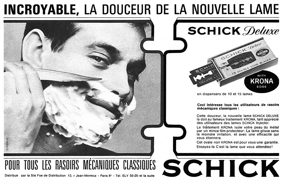 Publicité Schick 1963