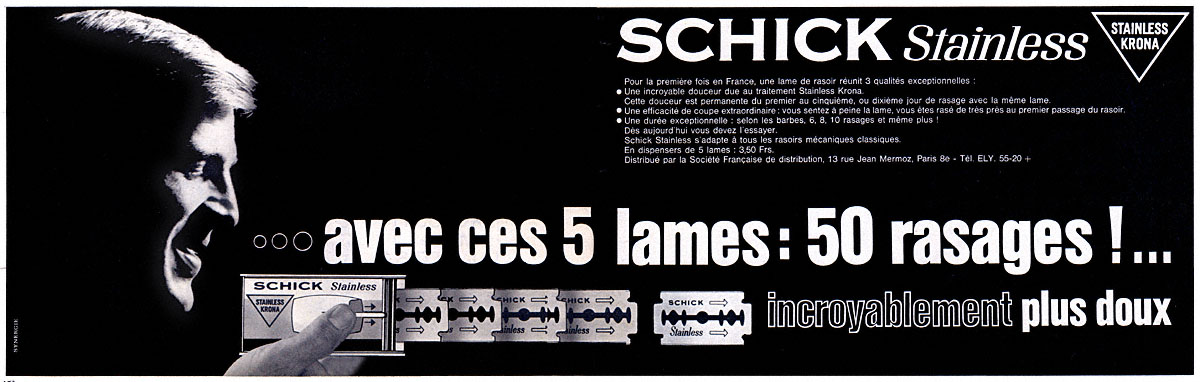 Publicité Schick 1963