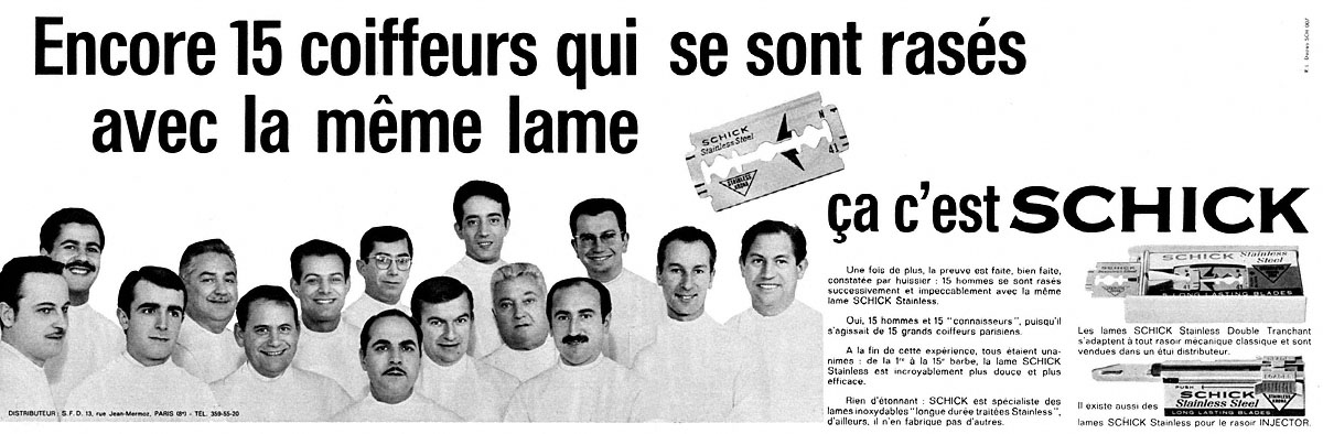 Publicit� Schick 1965