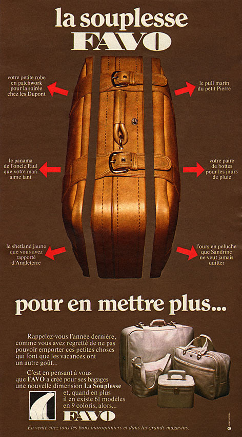 Publicité Bagages 1975