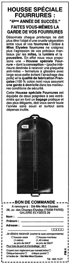 Publicité Bagages 1984