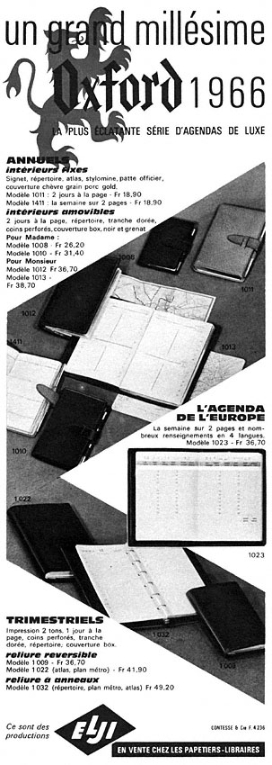 Publicité Elji 1965