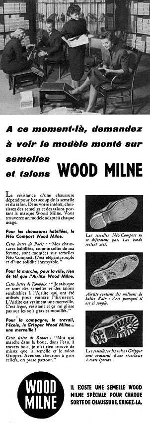 Publicité Wood Milne 1954