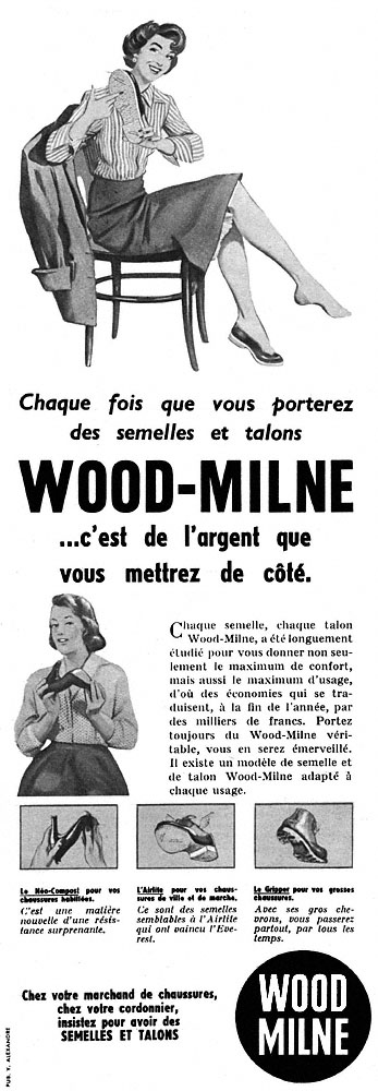 Publicité Wood Milne 1954