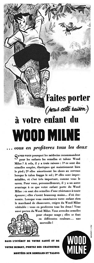 Publicité Wood Milne 1955