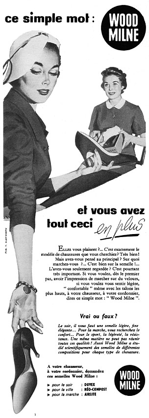 Publicité Wood Milne 1957