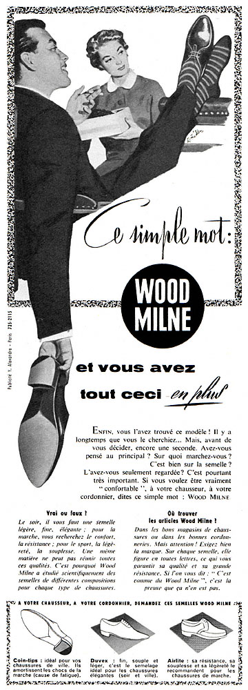 Publicité Wood Milne 1960