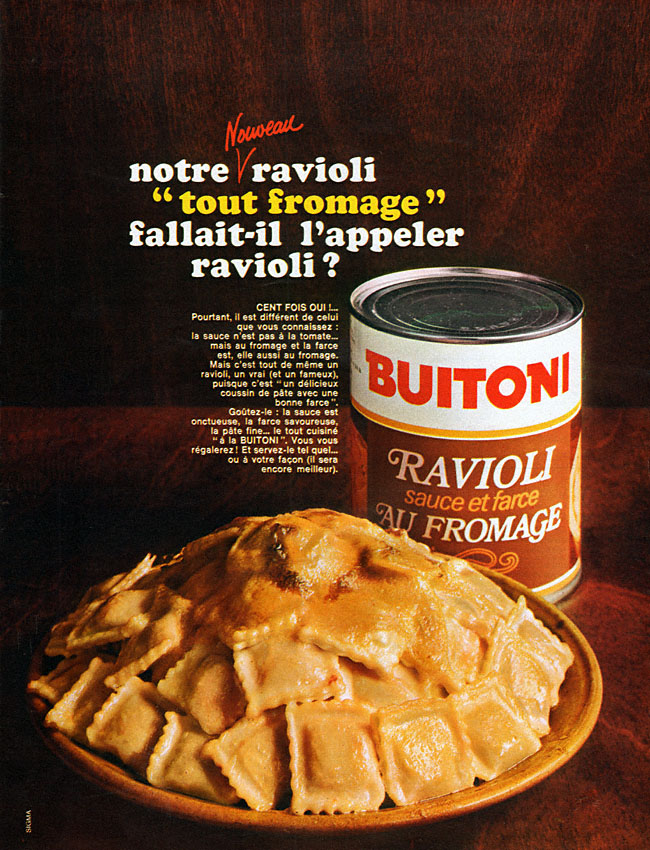 Publicité Buitoni 1969