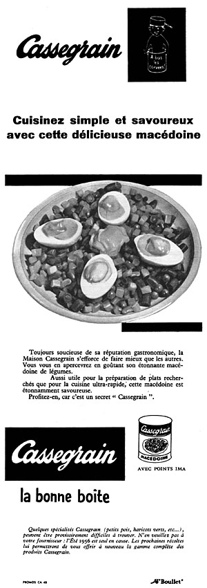 Publicité Cassegrain 1957