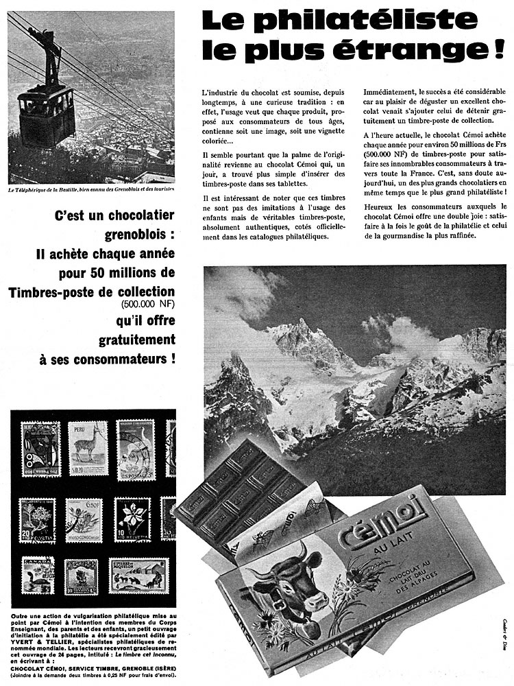 Publicité Cemoi 1960