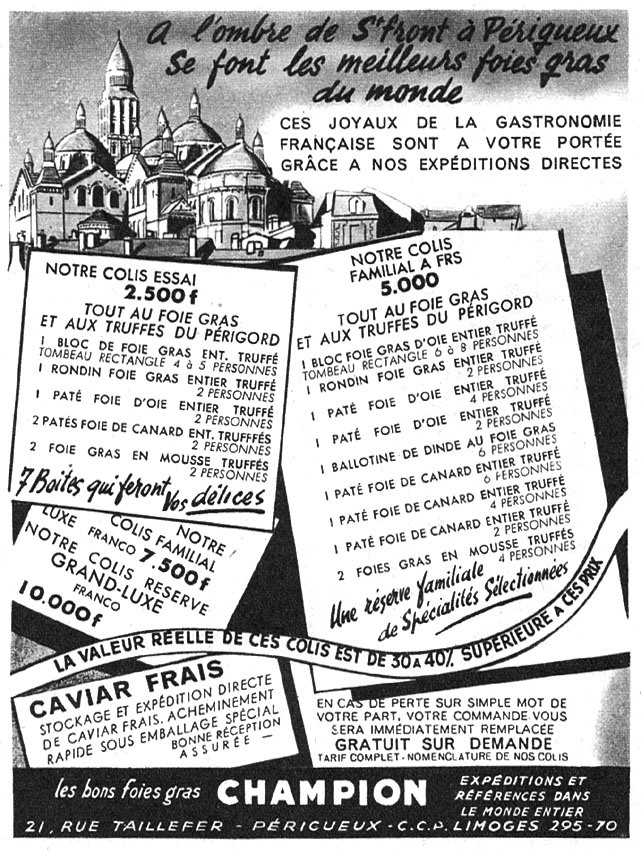 Publicité Champion 1953