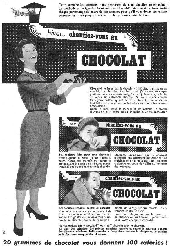Publicité Chocolat 1955
