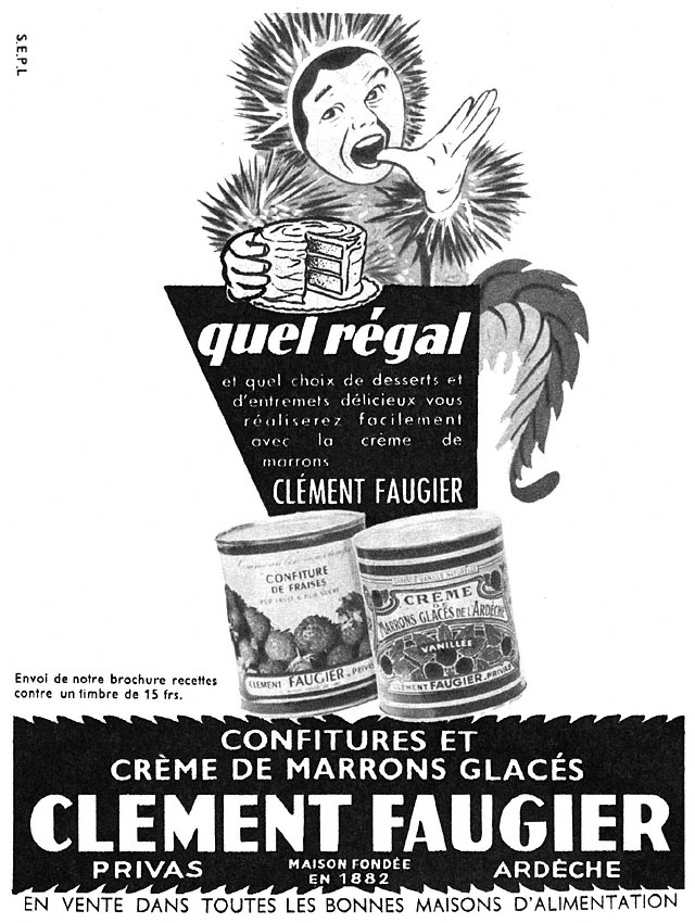 Publicité Clement Faugier 1955