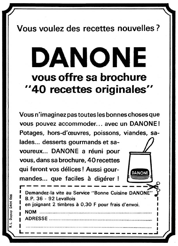Publicité Danone 1967