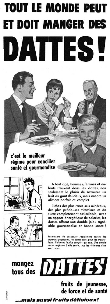 Publicité Dattes 1954
