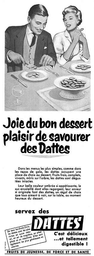 Publicité Dattes 1955