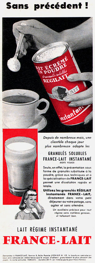 Publicité France Lait 1958