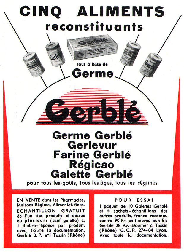 Publicité Gerbl 1956