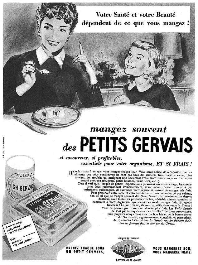 Publicité Gervais 1955