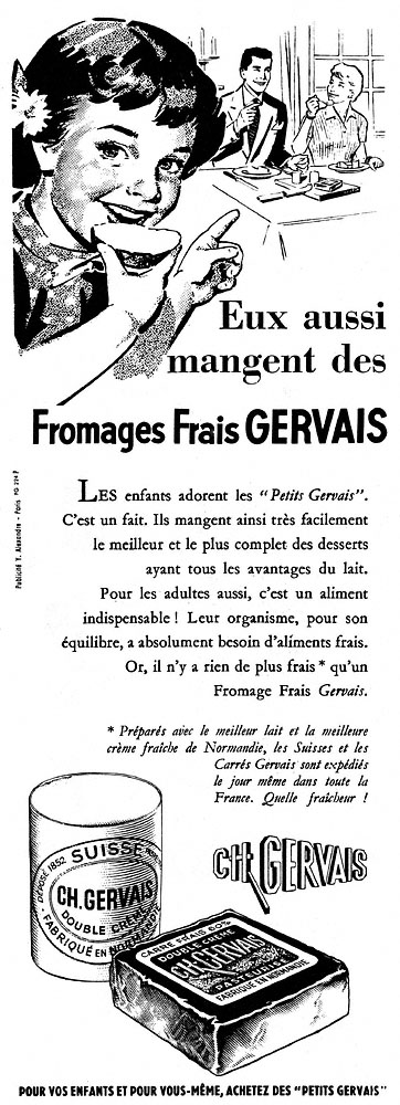 Publicité Gervais 1958