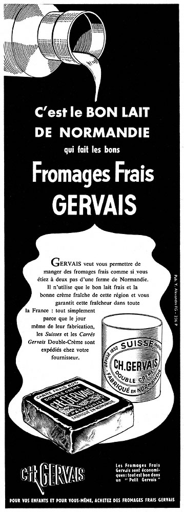 Publicité Gervais 1959