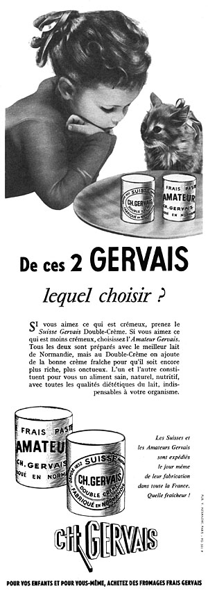 Publicité Gervais 1959