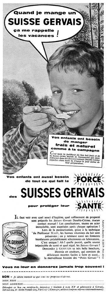 Publicité Gervais 1960