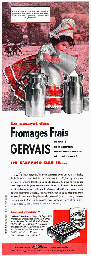 Publicité Gervais 1961