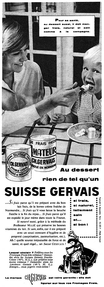 Publicité Gervais 1961
