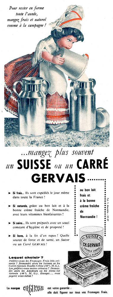 Publicité Gervais 1962
