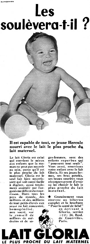 Publicité Gloria 1953