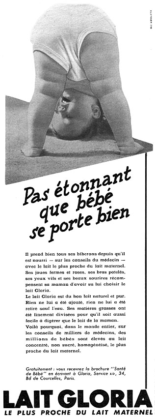 Publicité Gloria 1954