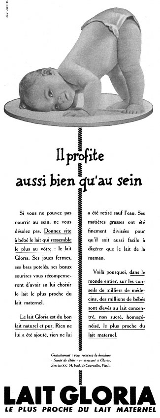 Publicité Gloria 1954