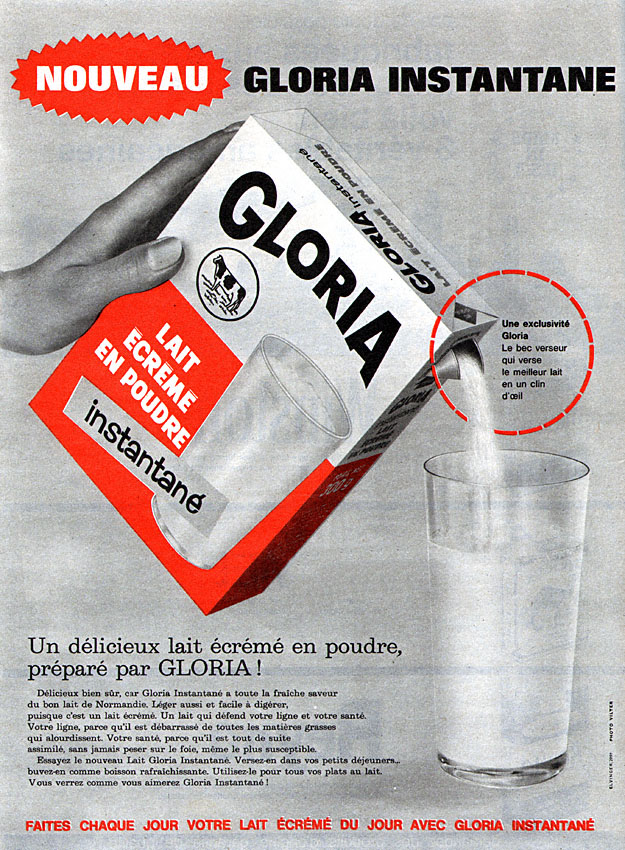 Publicité Gloria 1962