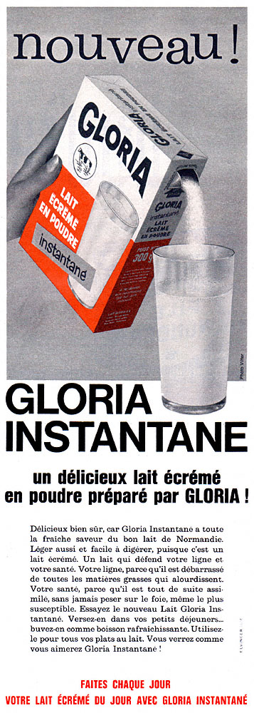 Publicité Gloria 1962
