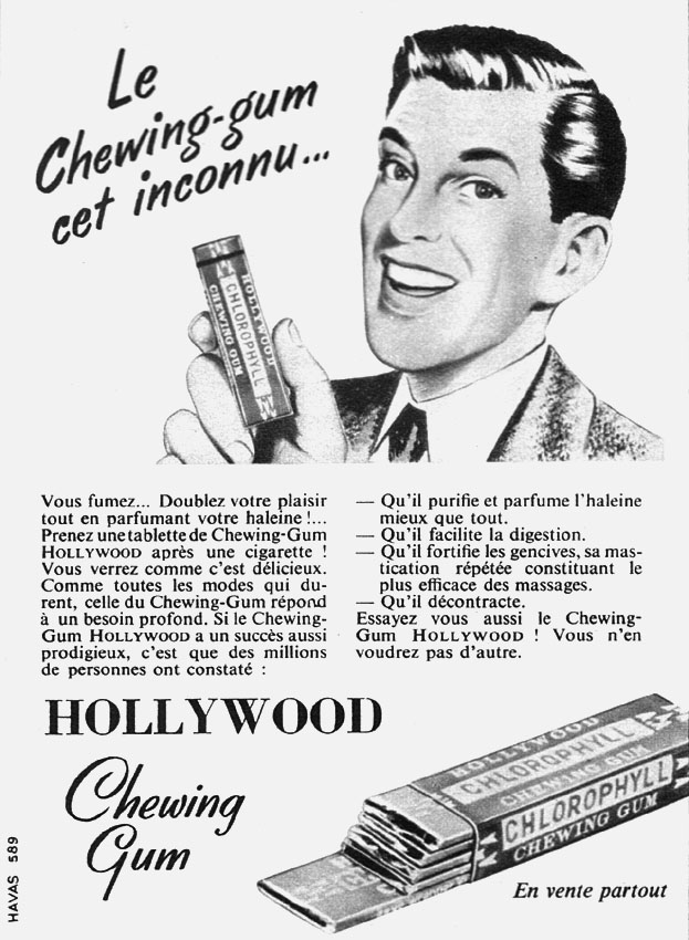 Publicité Hollywood 1955