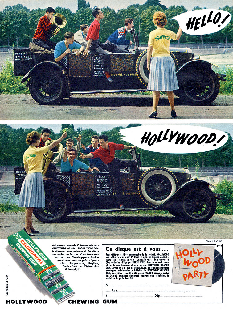 Publicité Hollywood 1958