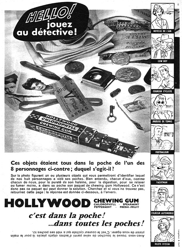 Publicité Hollywood 1959
