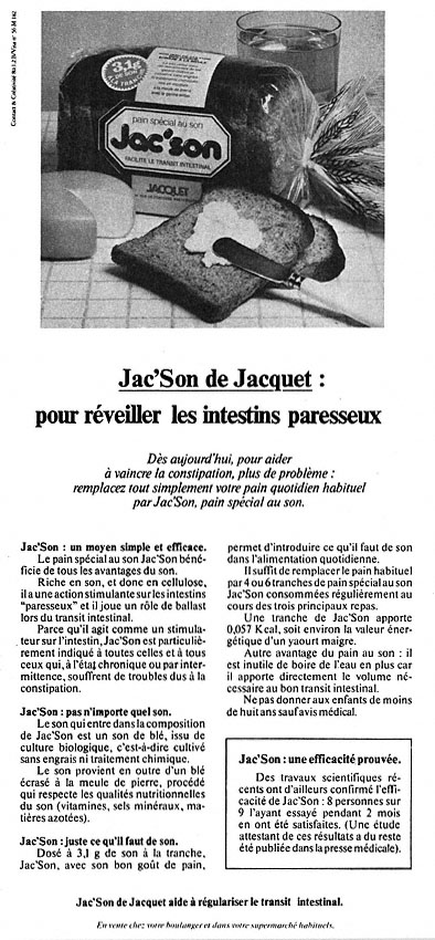 Publicité Jacquet 1980