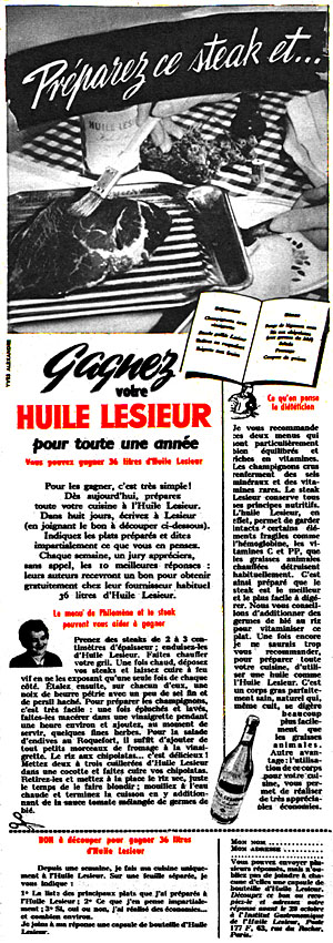 Publicité Lesieur 1955