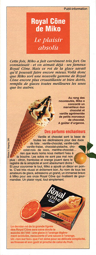 Publicité Miko 1995