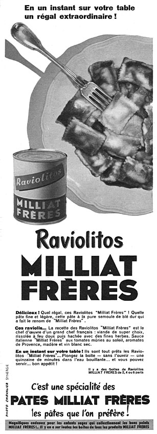 Publicité Milliat Frres 1956